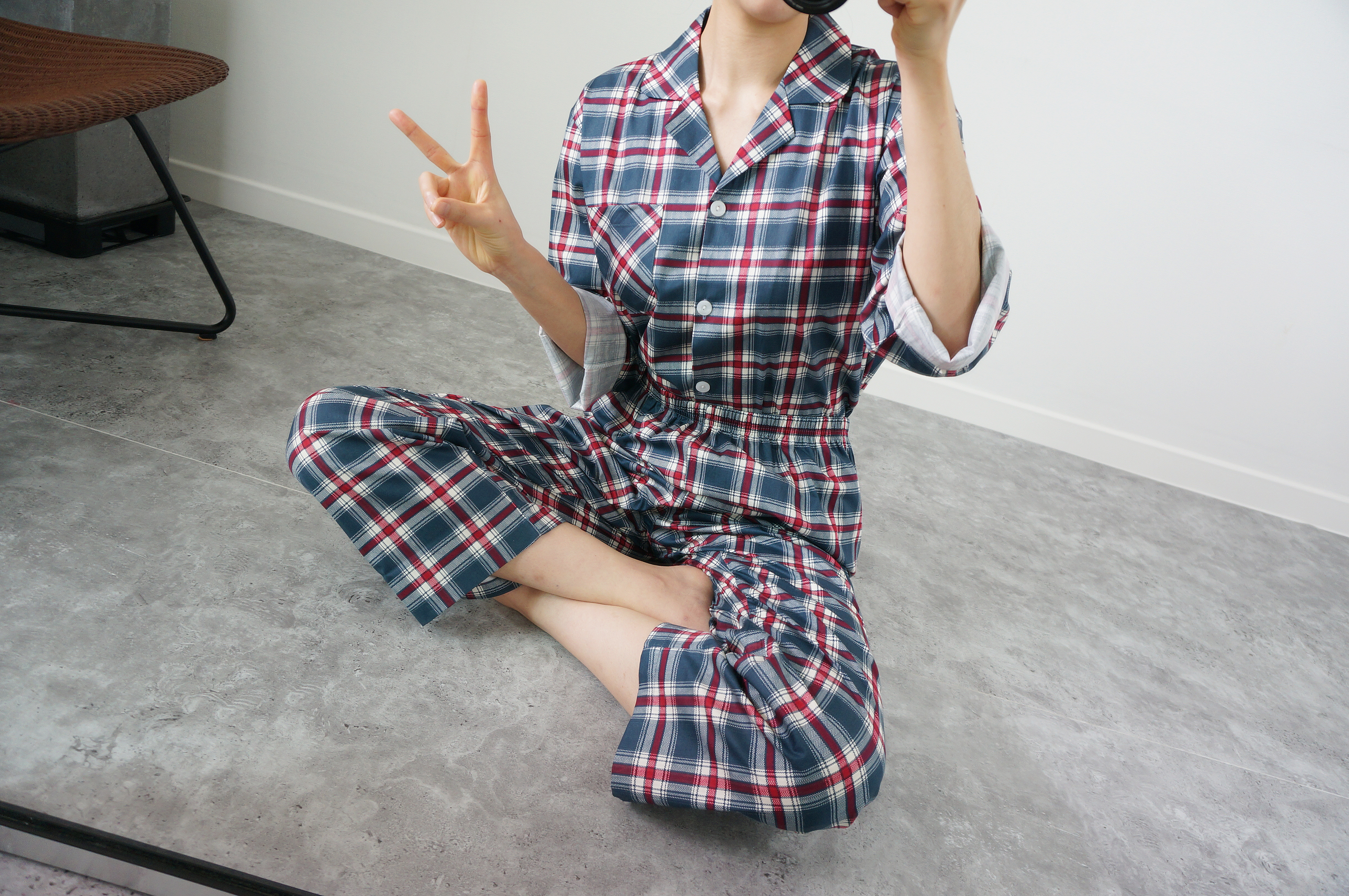 New Luxurious Couple Long Sleeved Check Pajamas Pa