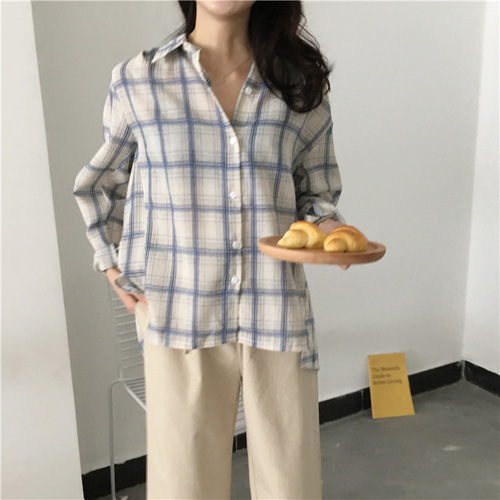 Feminine Check Shirt _2 Color ❤ ⃛ On-going Moment 