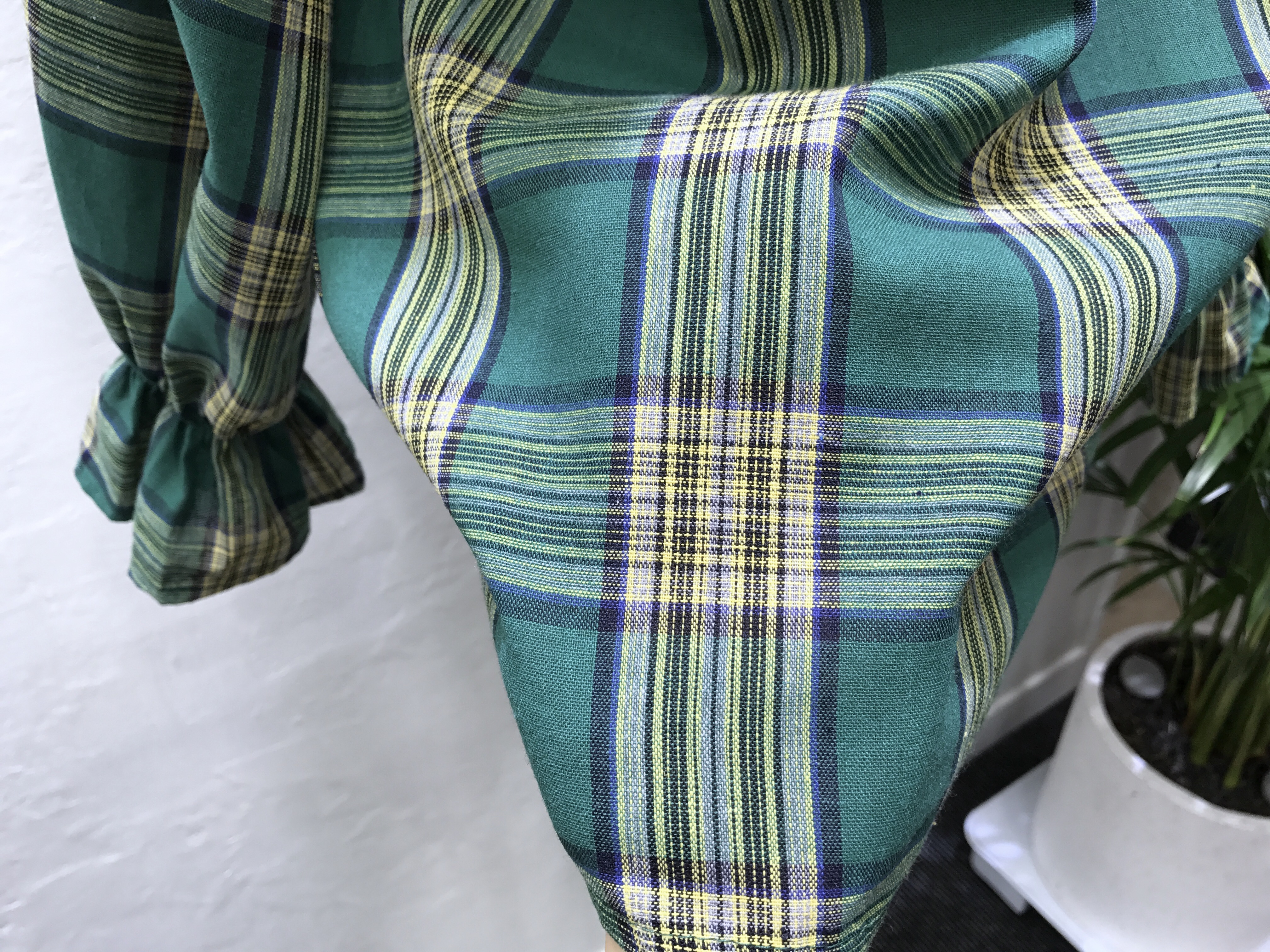 Women Blouses Mens check frilly blouse 2color Gull