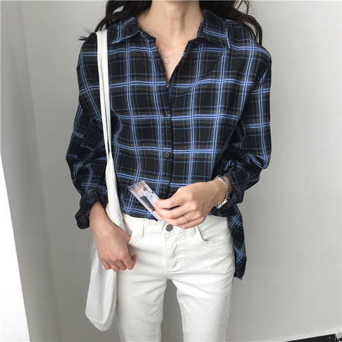 Feminine Check Shirt _2 Color ❤ ⃛ On-going Moment 