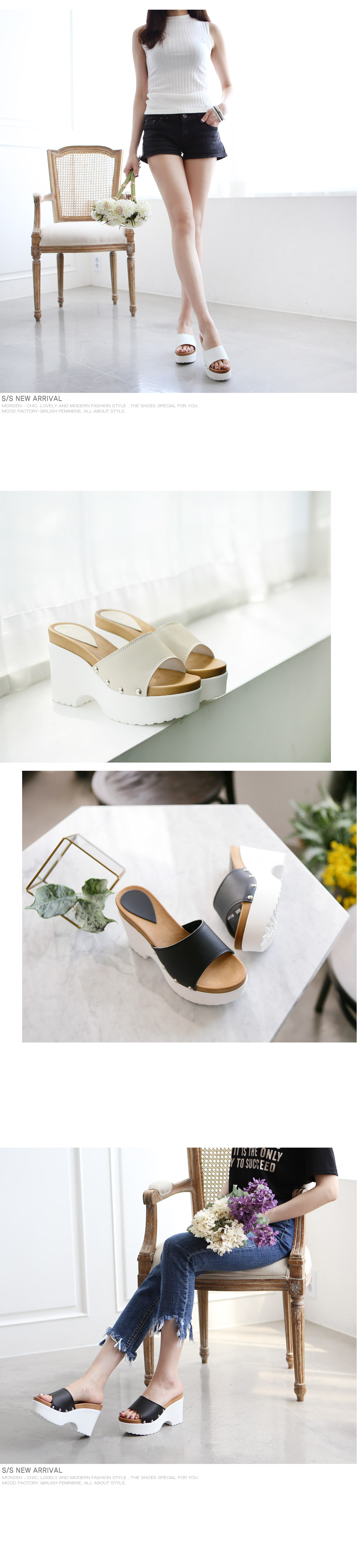 Korean Daily Necessary Level Wedge Platform Slippe