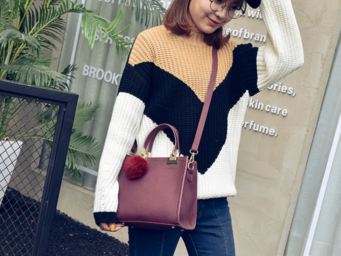 New Fur Decoration Cross Mini Handbag Women Bags W