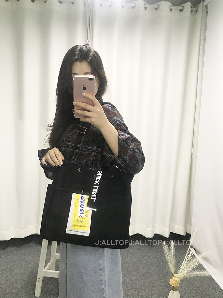 New Women's Bags Black Label Canvas Square Back