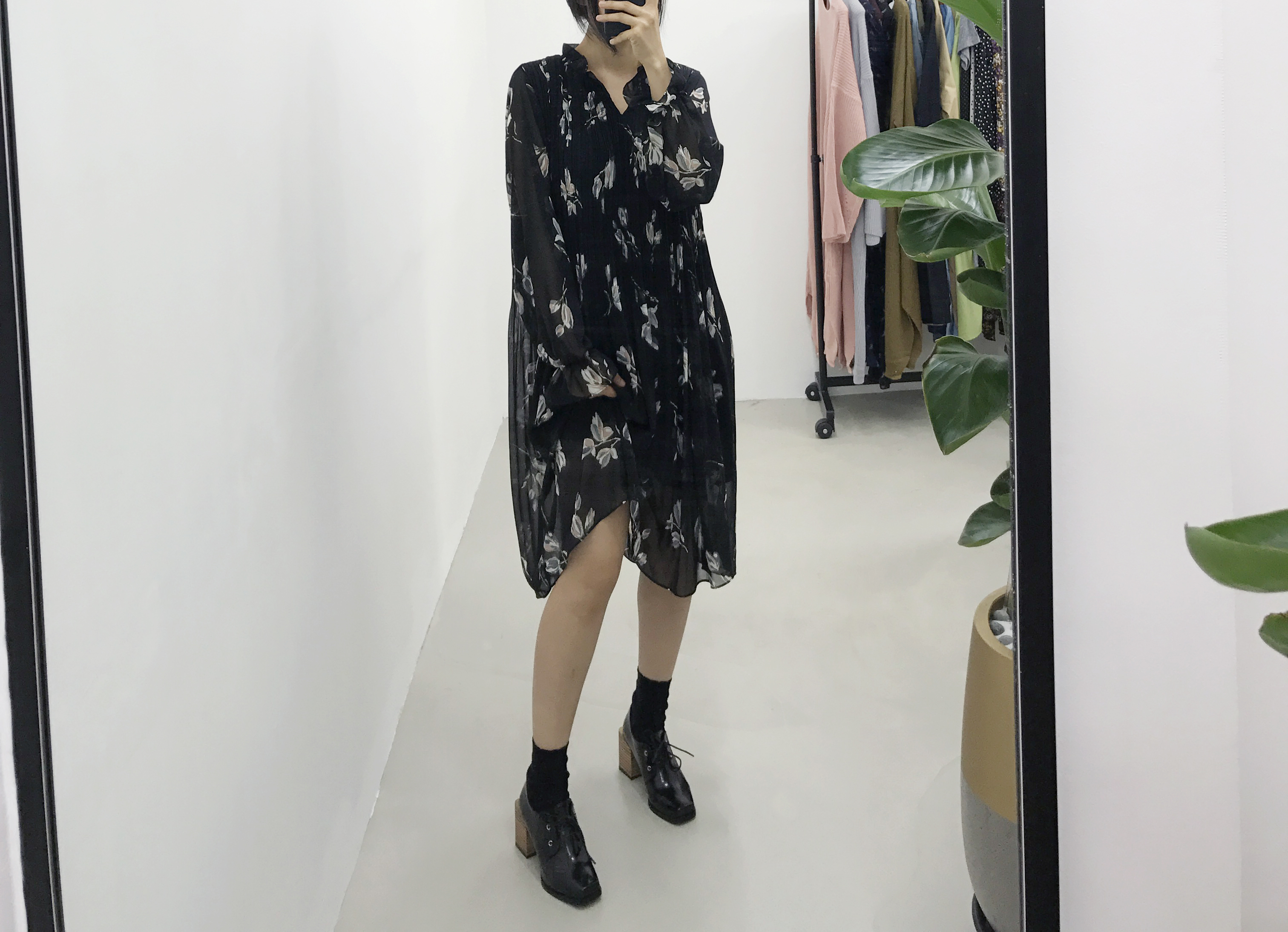 New Women Dress Fall Chiffon Flower