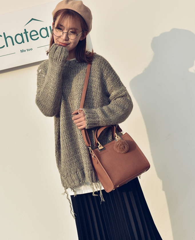 New Fur Decoration Cross Mini Handbag Women Bags W