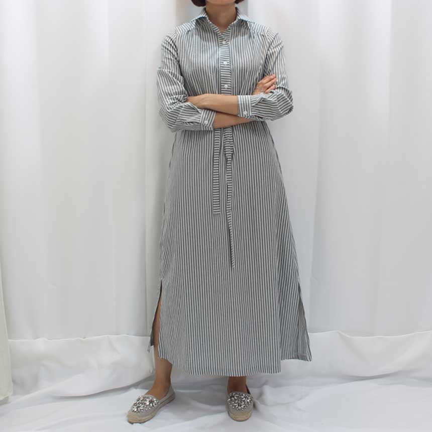 New Striped Shirt Dress Cafe Mocha Nourishment Fal