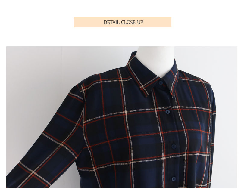 Women Blouses Lucky check blouse khaki, navy, wine