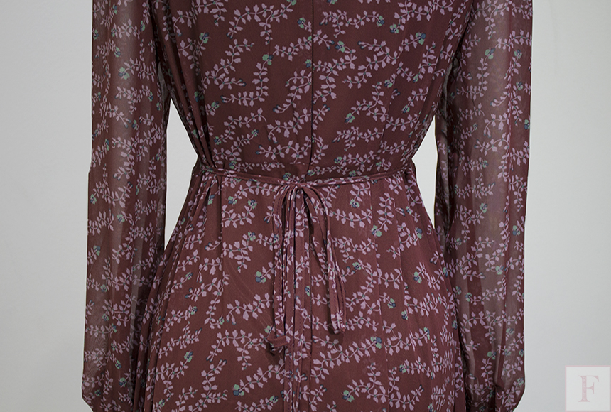 Autumn New Flower Long Sleeve Chiffon Long Dress 3