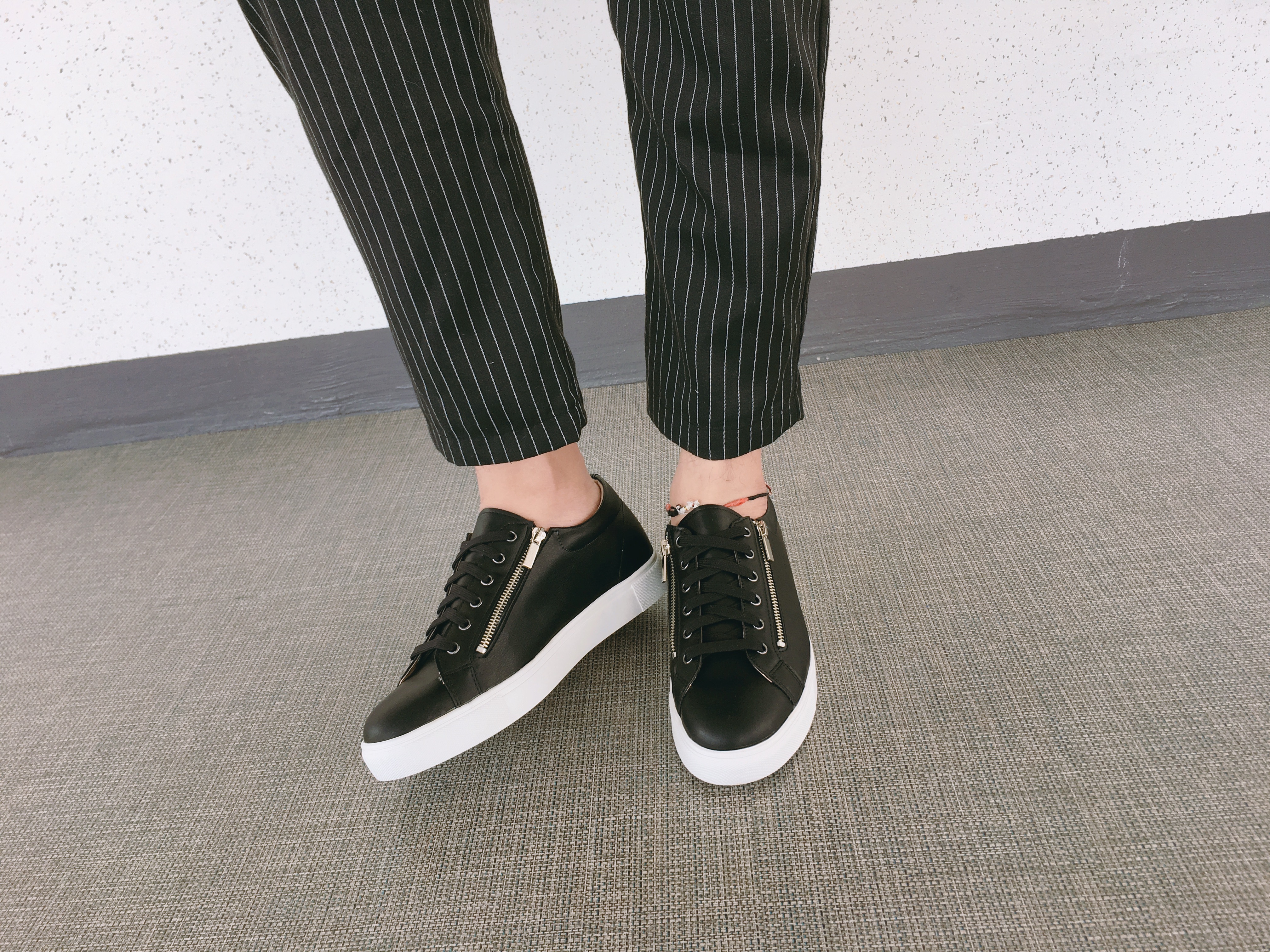 Men Height Shoes Men Heel Zipper Sneakers Shoes Wh