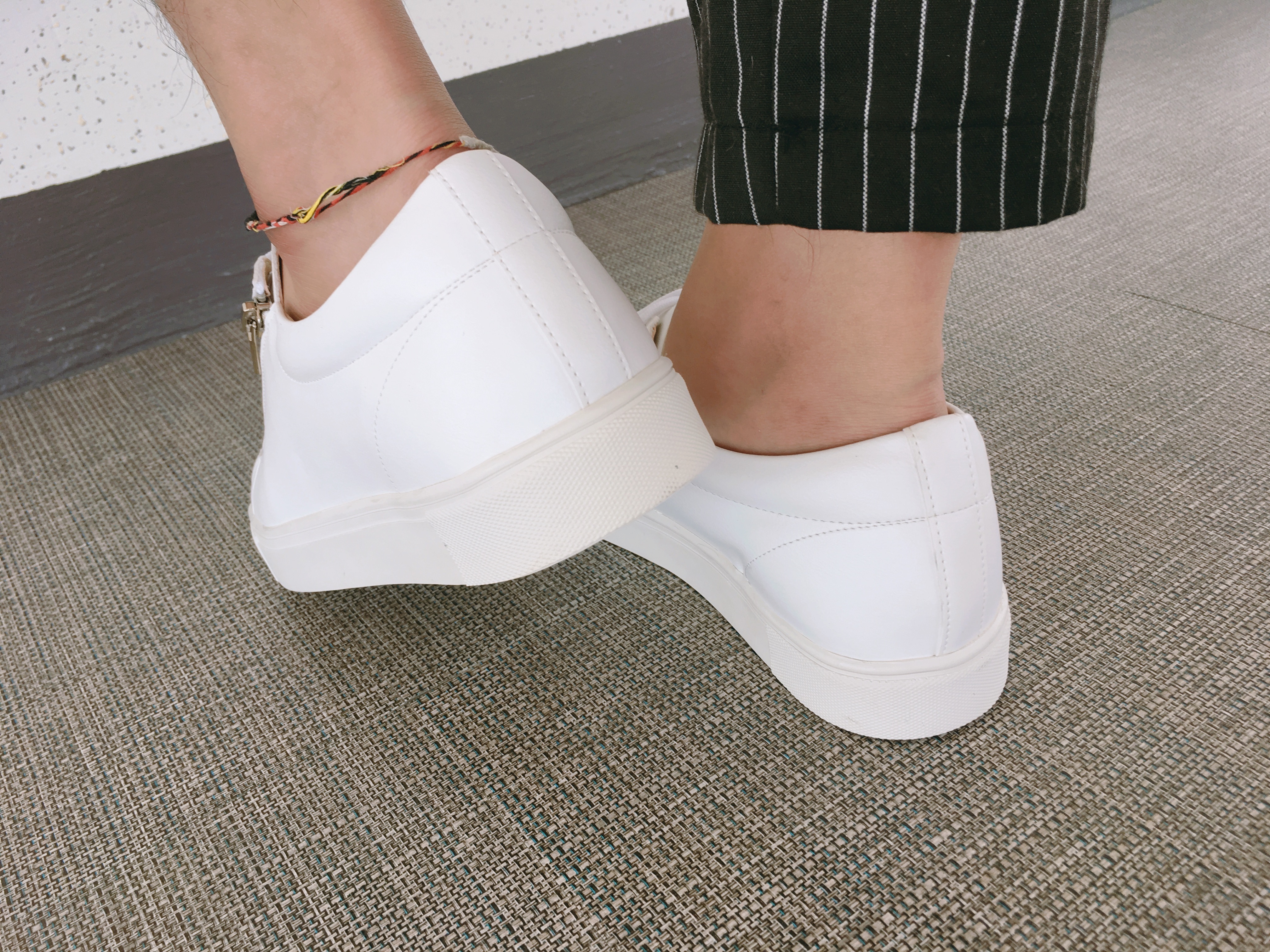 Men Height Shoes Men Heel Zipper Sneakers Shoes Wh