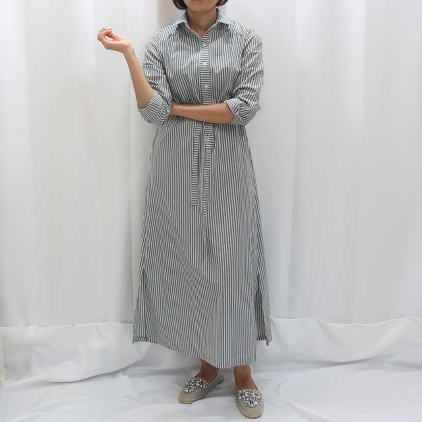 New Striped Shirt Dress Cafe Mocha Nourishment Fal
