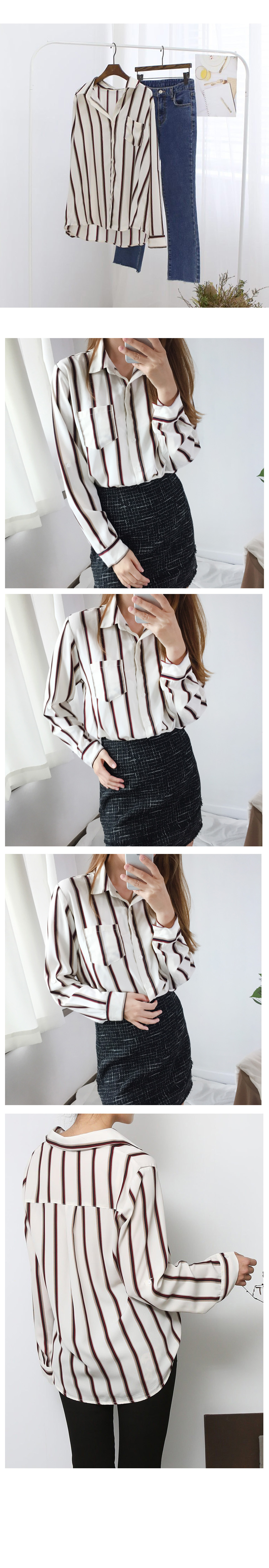 Women's Striped Blouse Women's Autumn Chiffo