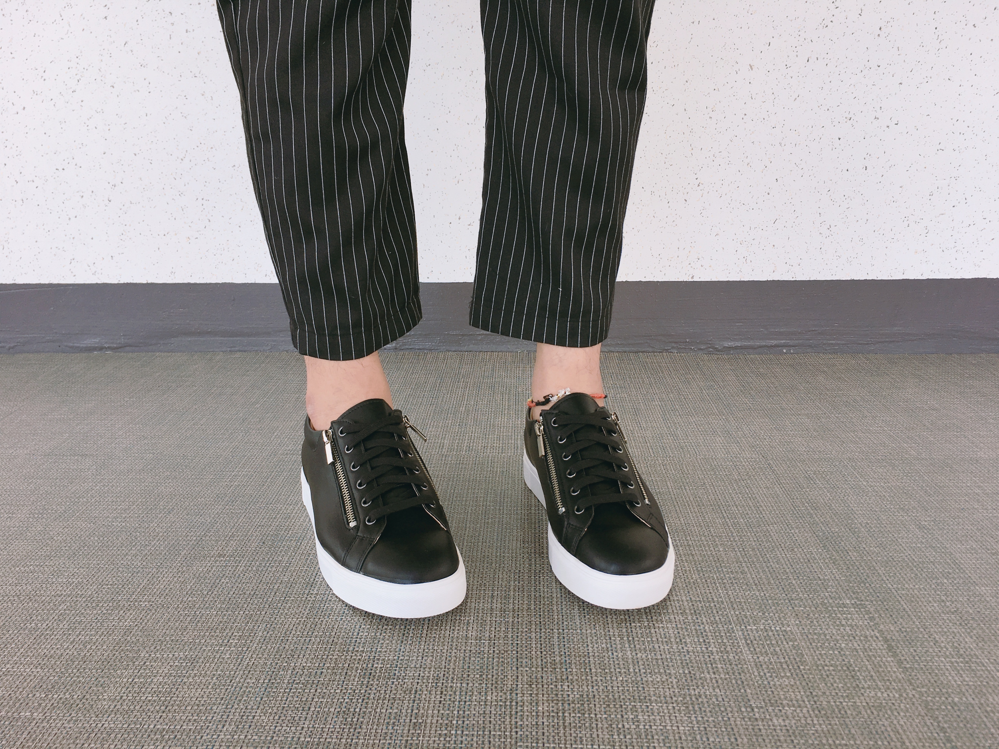 Men Height Shoes Men Heel Zipper Sneakers Shoes Wh