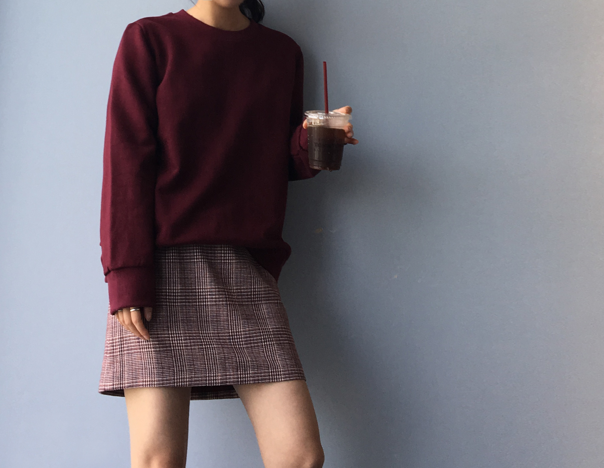 Slit Man-to-man T-shirt