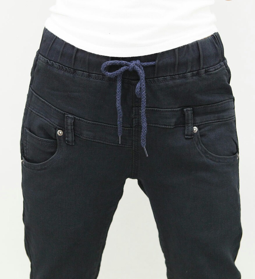 Korea Jeans Pants Autumn Statue Black Slim Exhaust