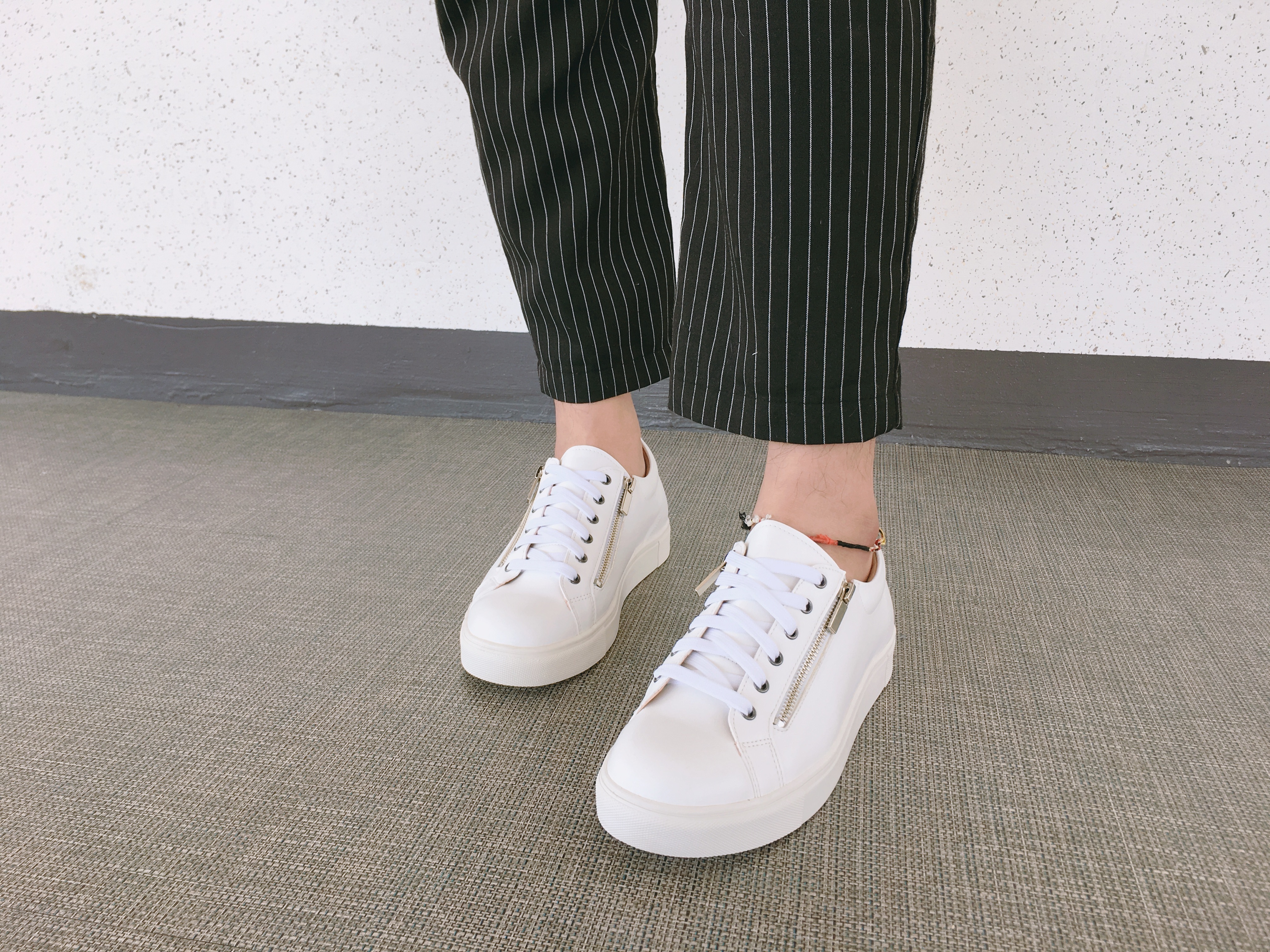 Men Height Shoes Men Heel Zipper Sneakers Shoes Wh