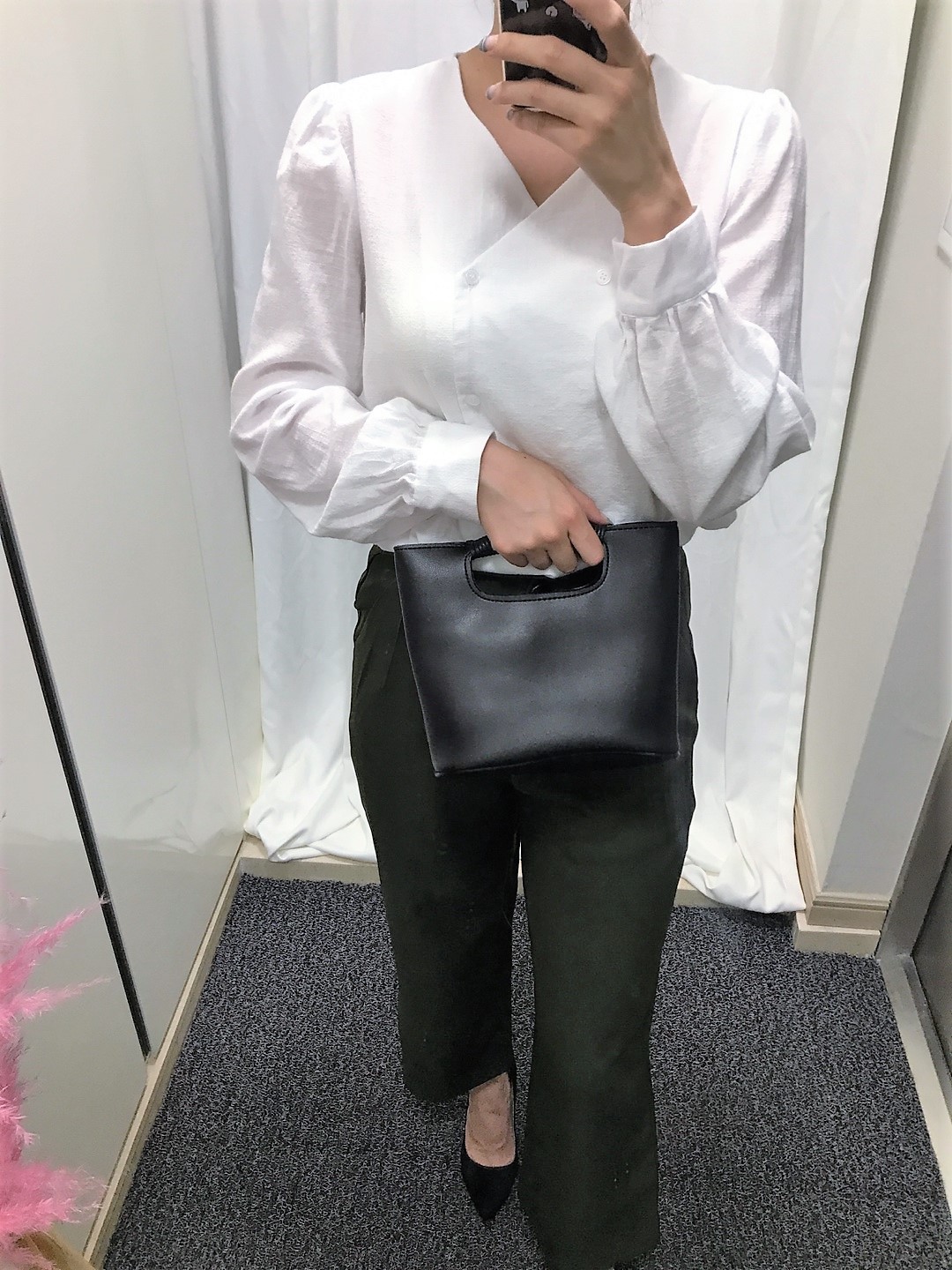 New Mini handles Cross back tote bag Small bag Cut