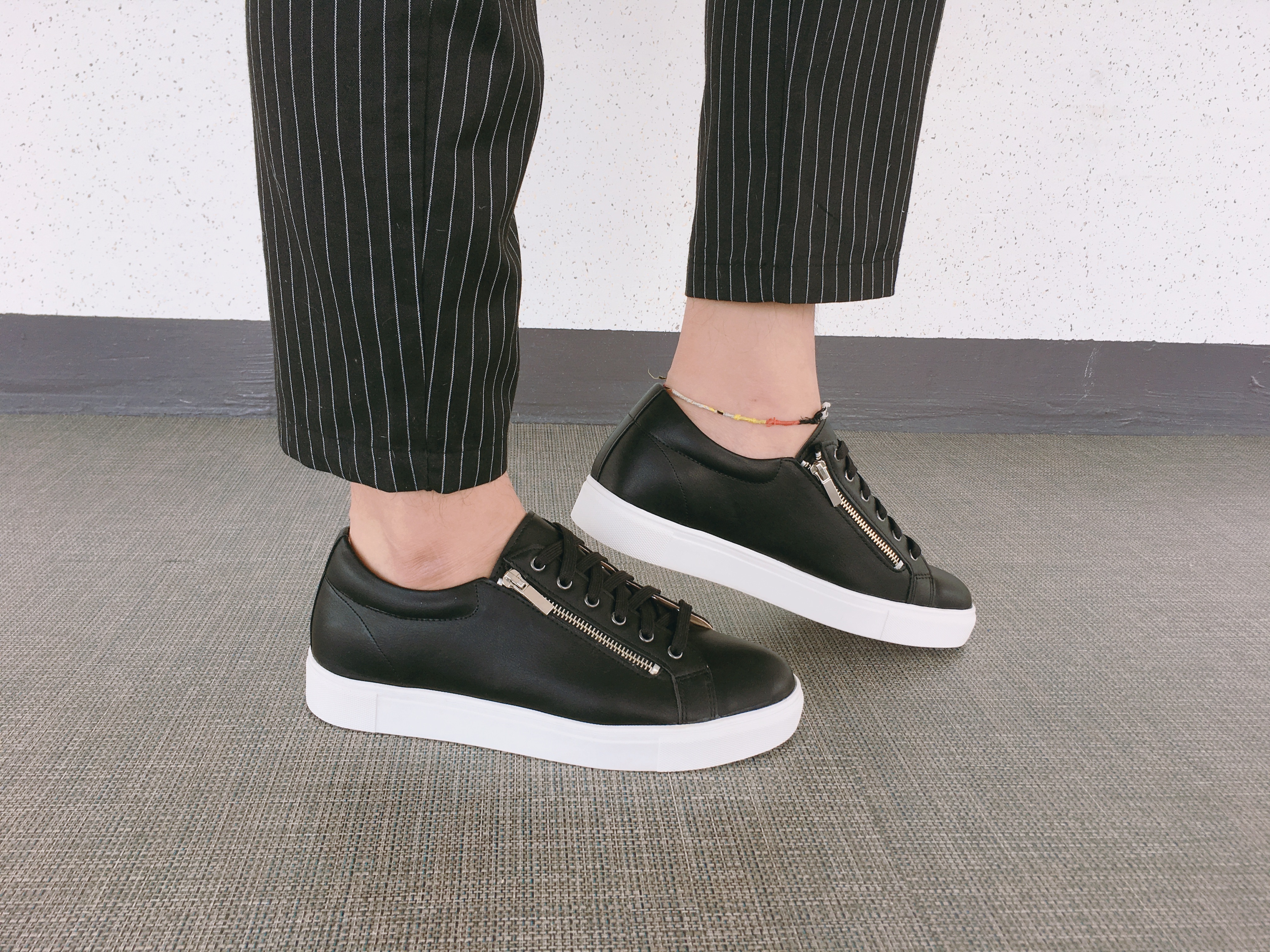 Men Height Shoes Men Heel Zipper Sneakers Shoes Wh