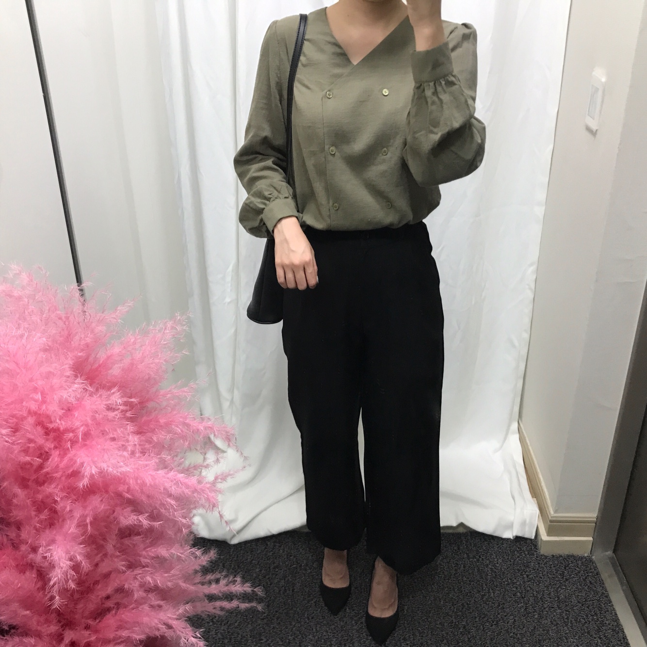 New Mini handles Cross back tote bag Small bag Cut