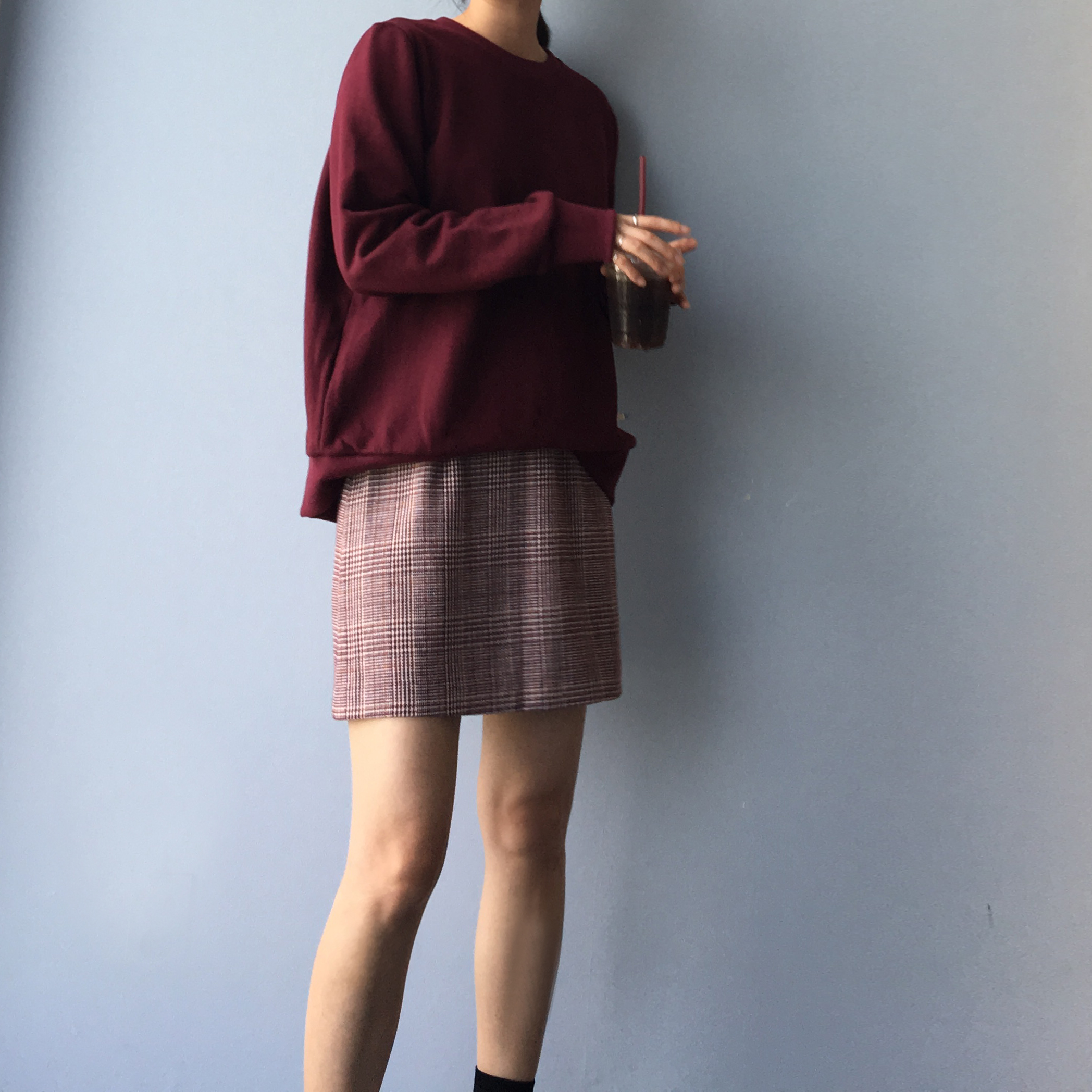 Slit Man-to-man T-shirt