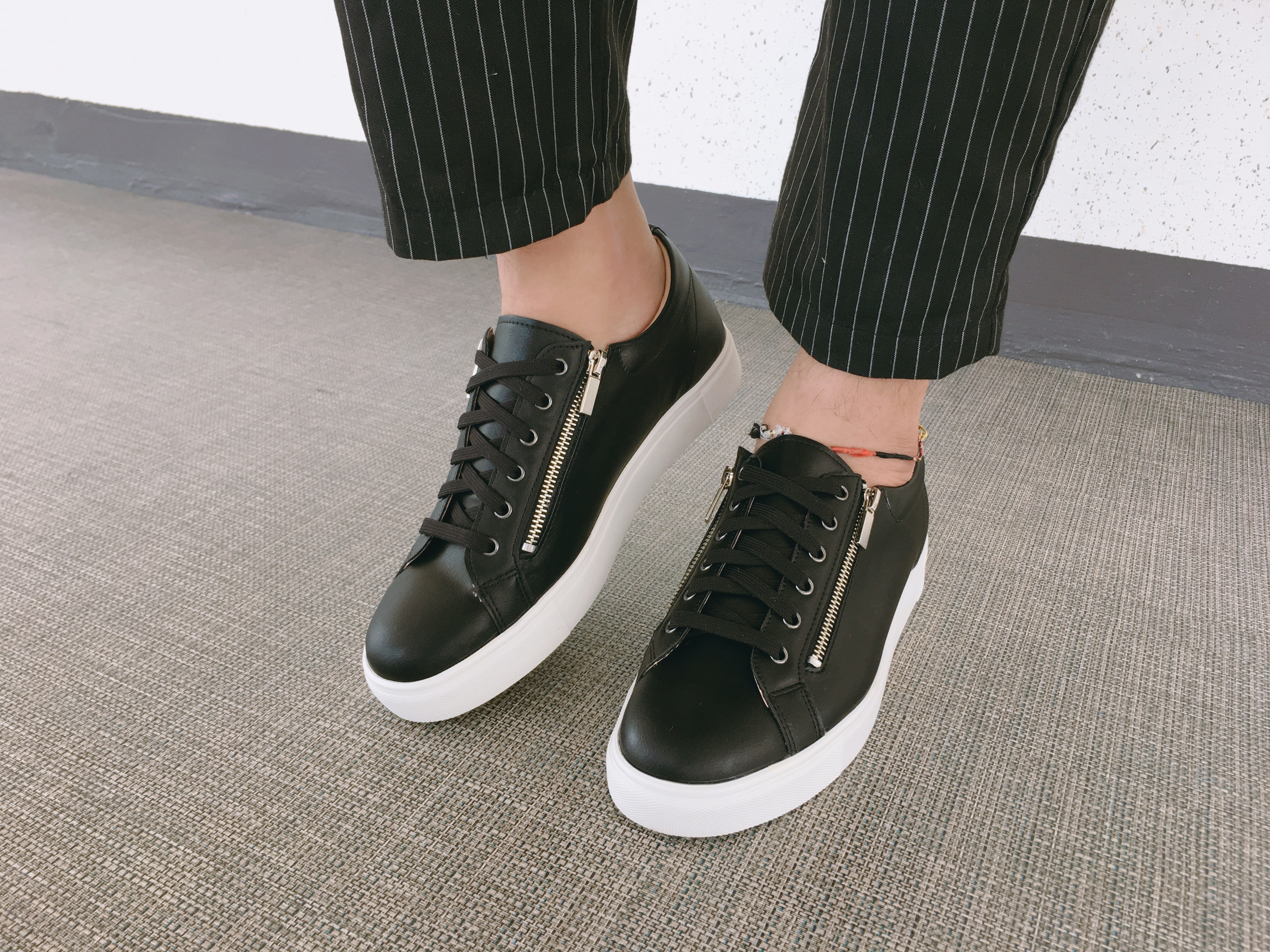 Men Height Shoes Men Heel Zipper Sneakers Shoes Wh