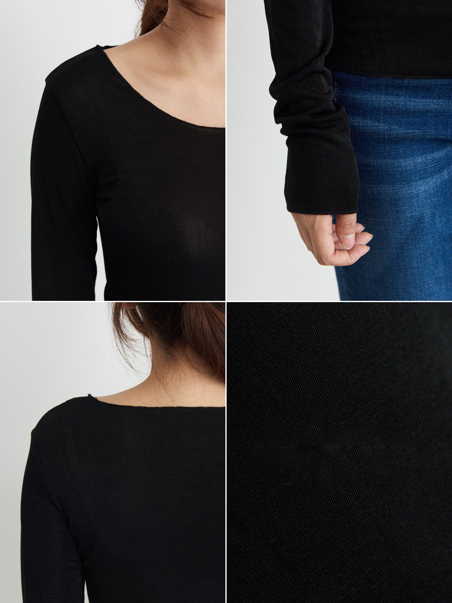 Basic T-shirts Daily Look Good Boat Neck Long Slee