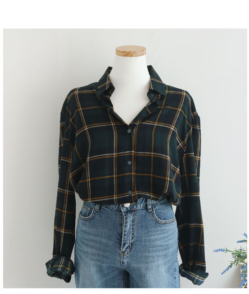 Women Blouses Lucky check blouse khaki, navy, wine