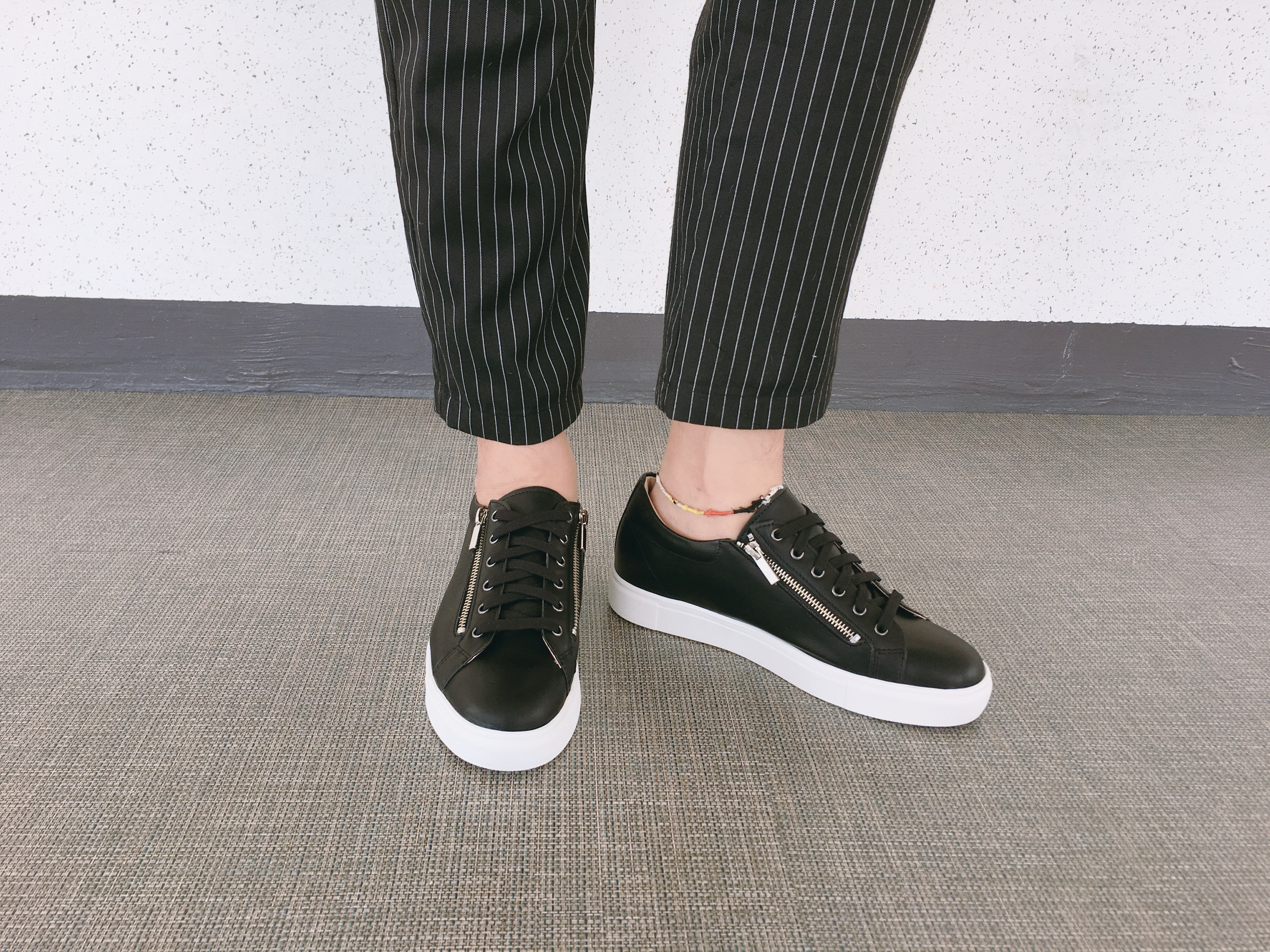 Men Height Shoes Men Heel Zipper Sneakers Shoes Wh