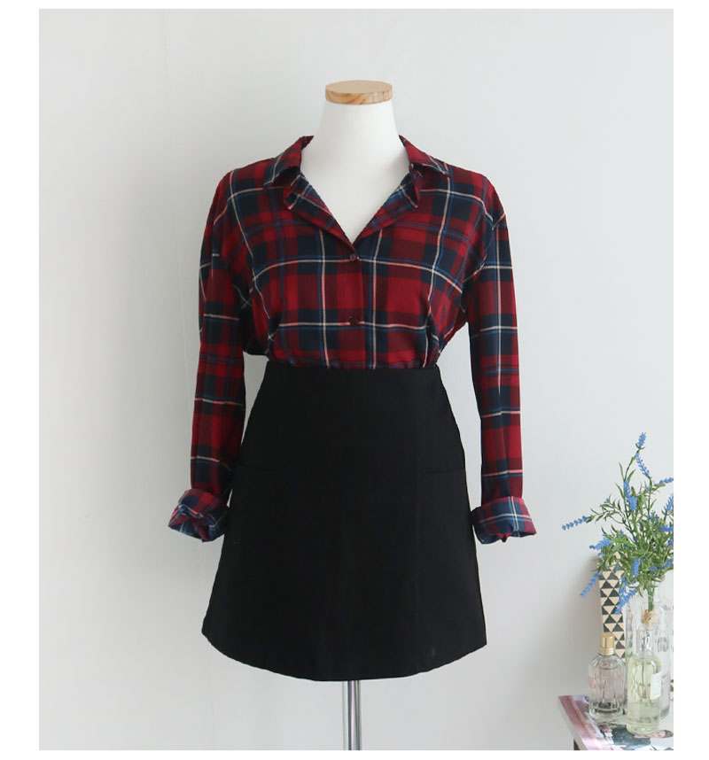 Women Blouses Lucky check blouse khaki, navy, wine