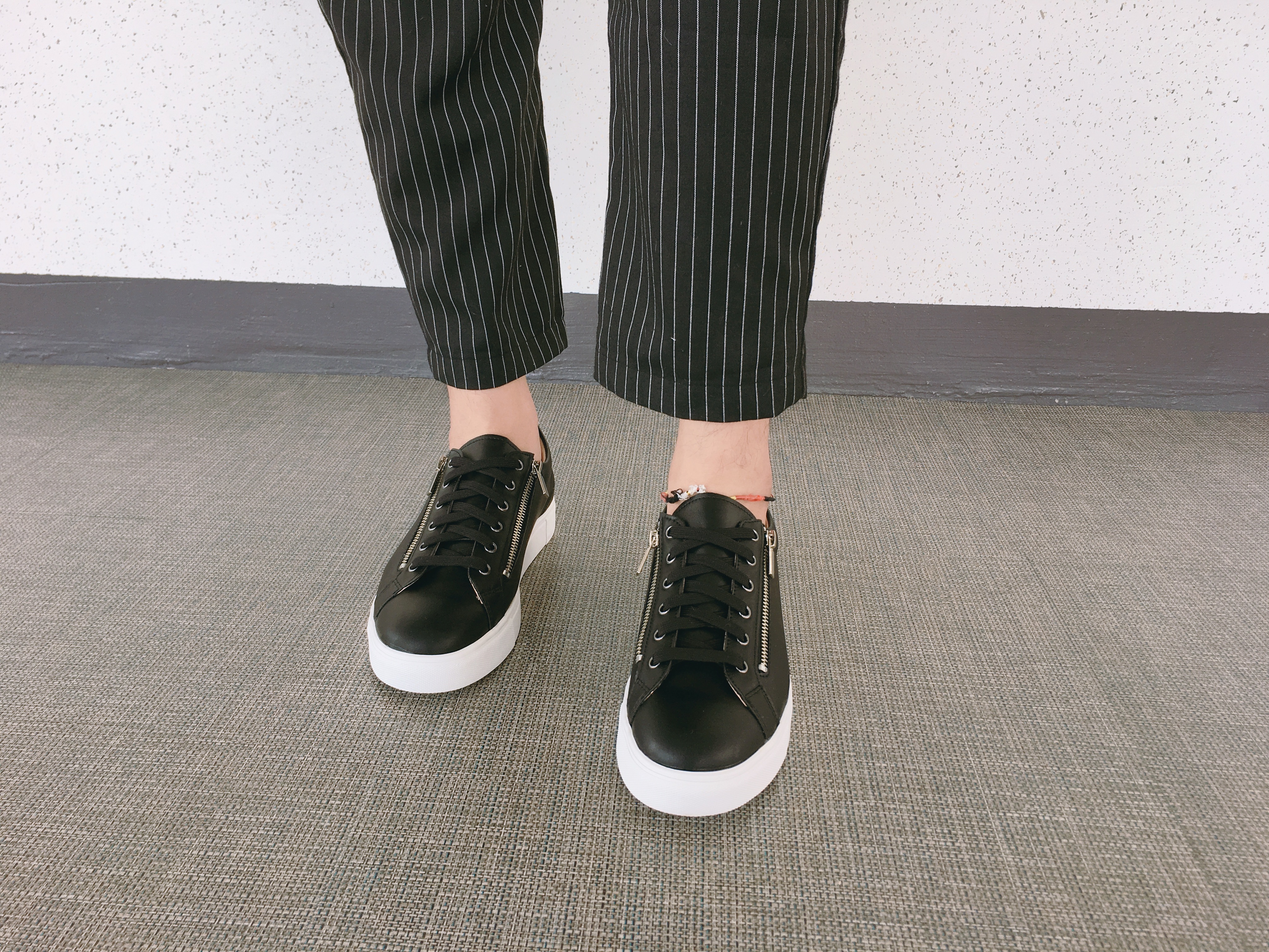 Men Height Shoes Men Heel Zipper Sneakers Shoes Wh