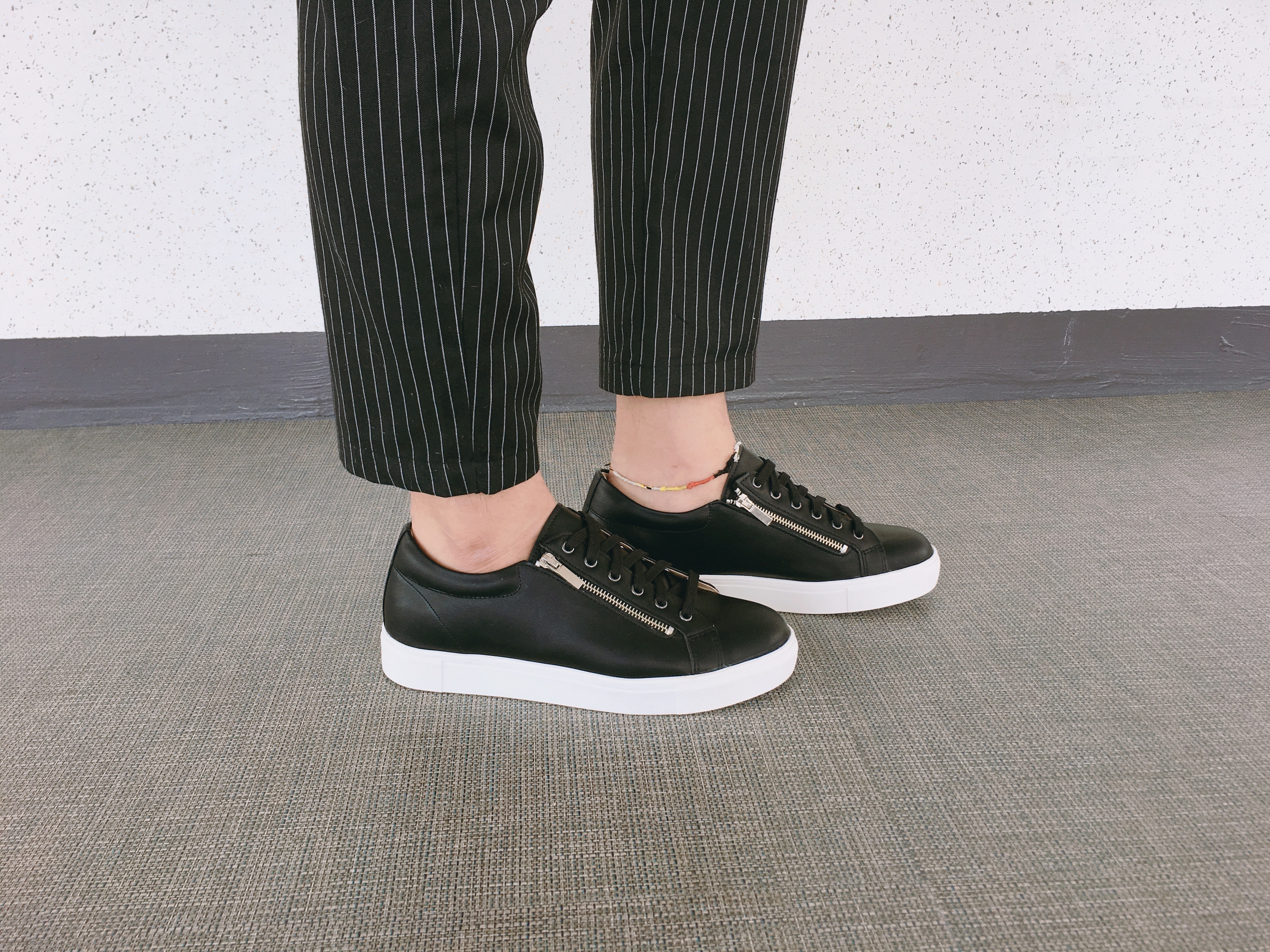 Men Height Shoes Men Heel Zipper Sneakers Shoes Wh