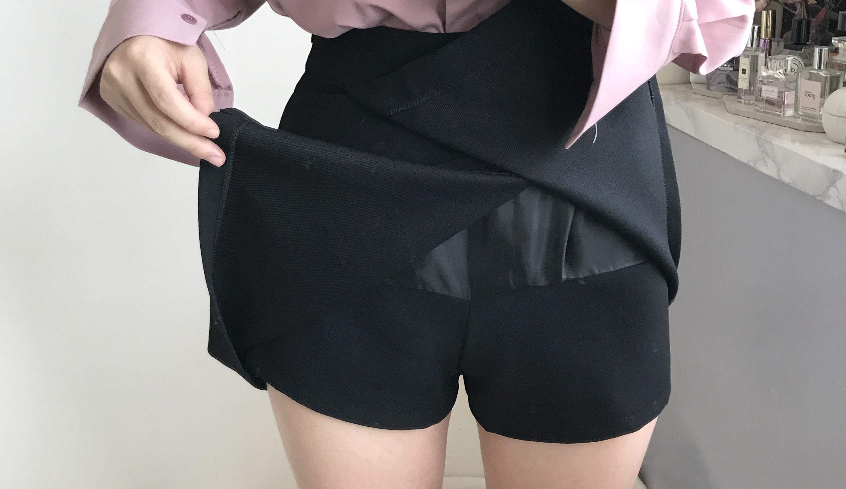 Women Short Pants A Line Mini Wrap Skirt Pants 2 C