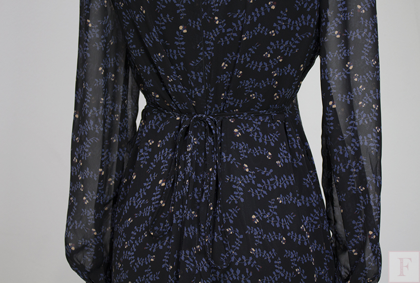 Autumn New Flower Long Sleeve Chiffon Long Dress 3