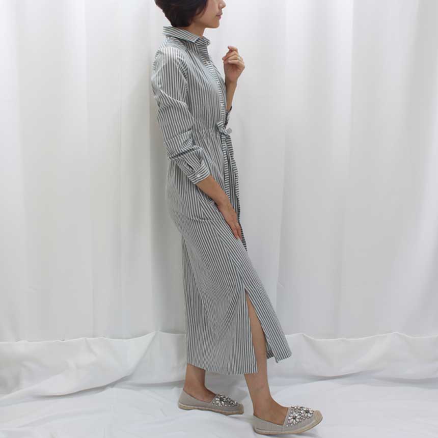 New Striped Shirt Dress Cafe Mocha Nourishment Fal