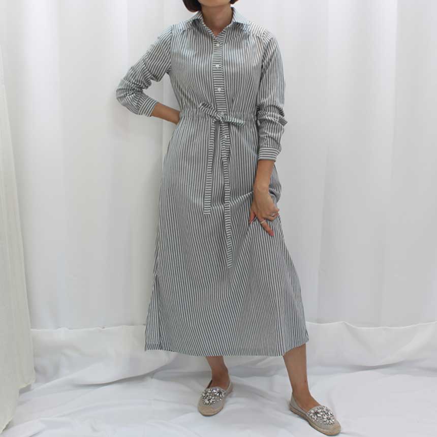 New Striped Shirt Dress Cafe Mocha Nourishment Fal