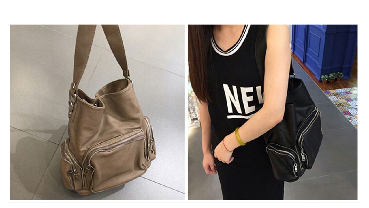 New Women's Bags Zipper Shoulder Bag Daily Back