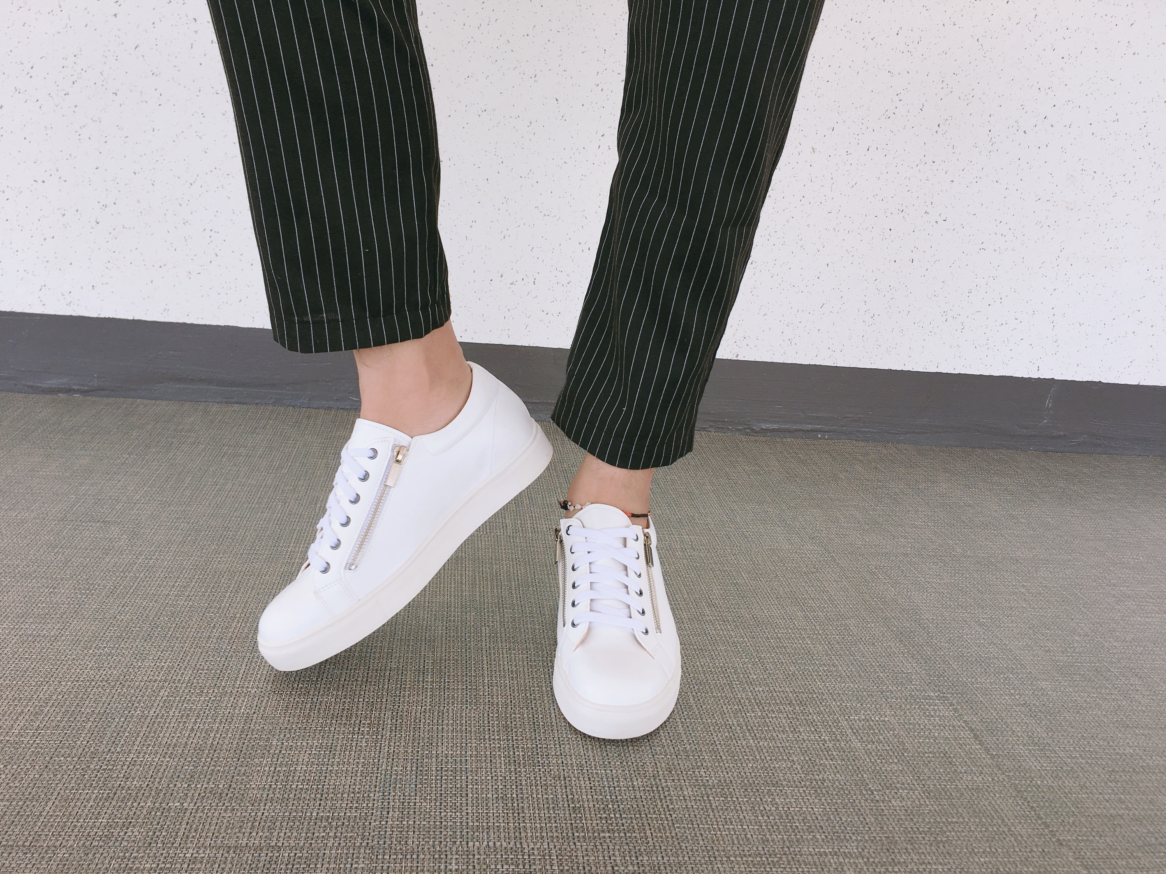 Men Height Shoes Men Heel Zipper Sneakers Shoes Wh