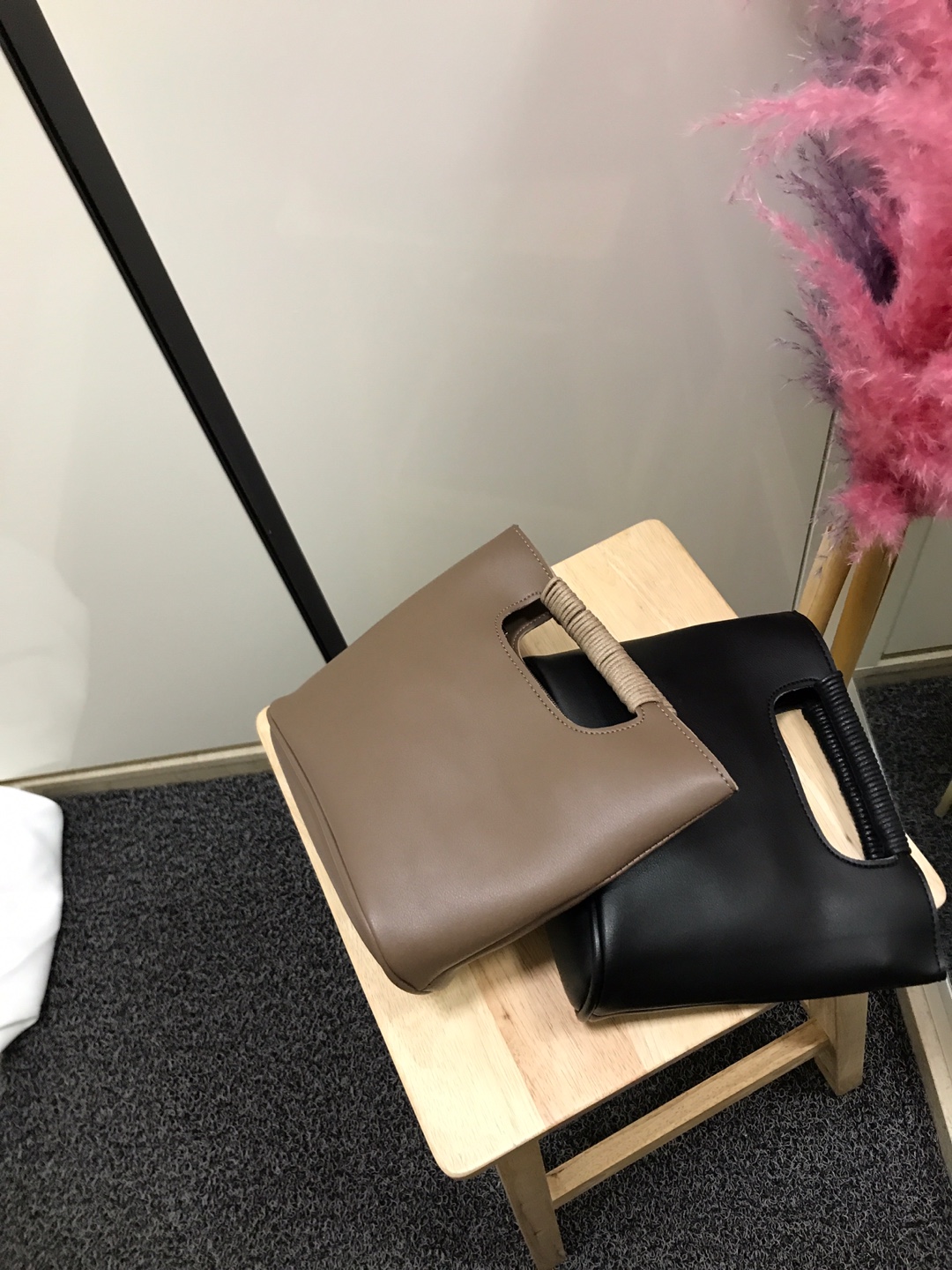 New Mini handles Cross back tote bag Small bag Cut