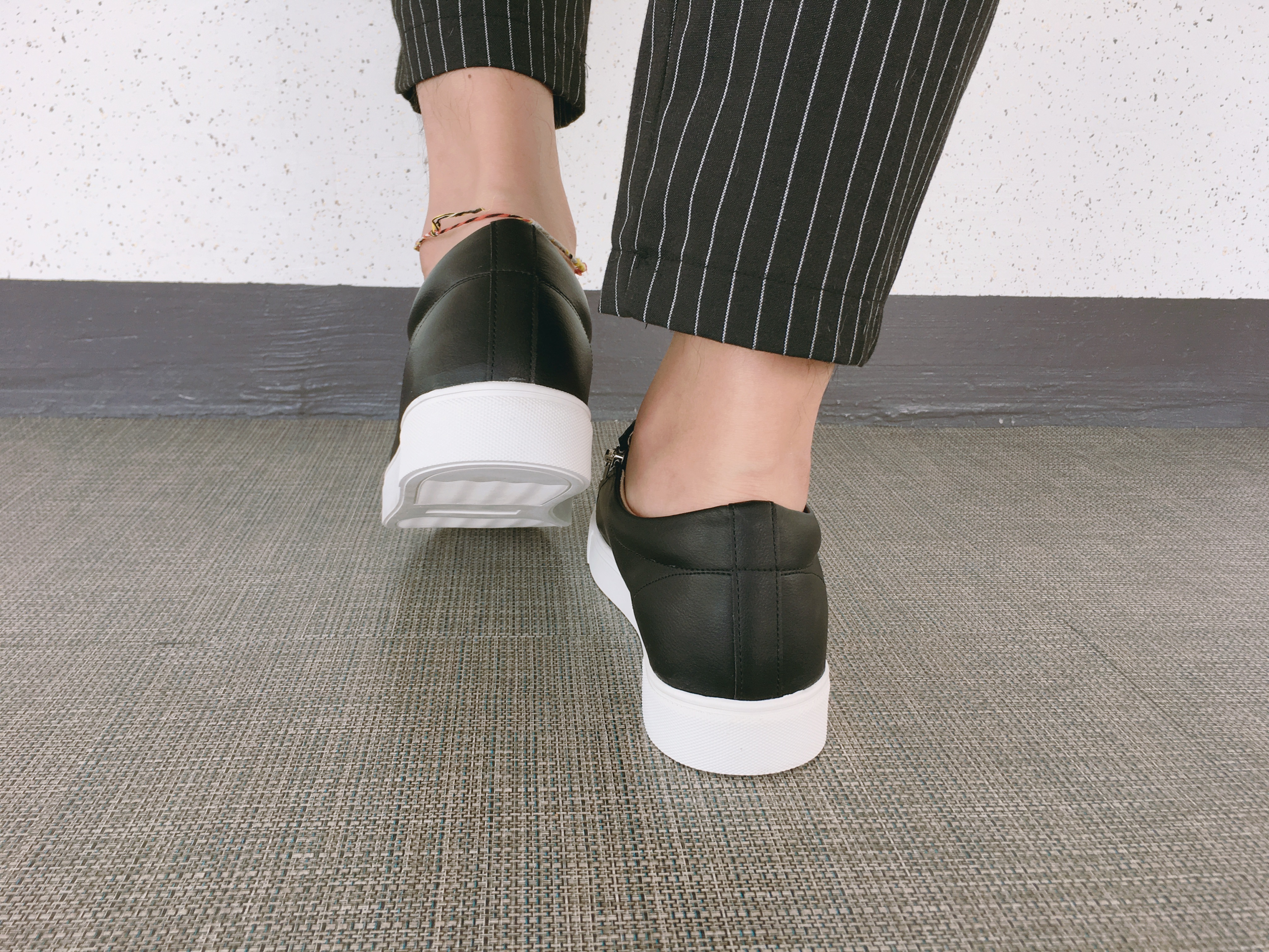 Men Height Shoes Men Heel Zipper Sneakers Shoes Wh