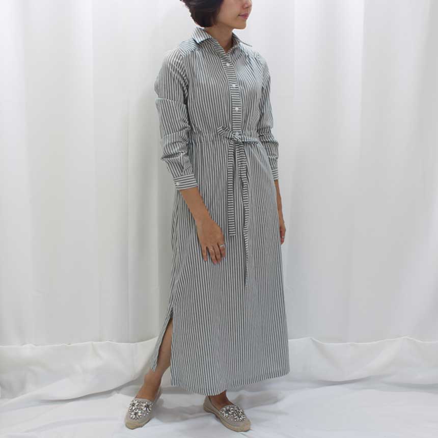 New Striped Shirt Dress Cafe Mocha Nourishment Fal