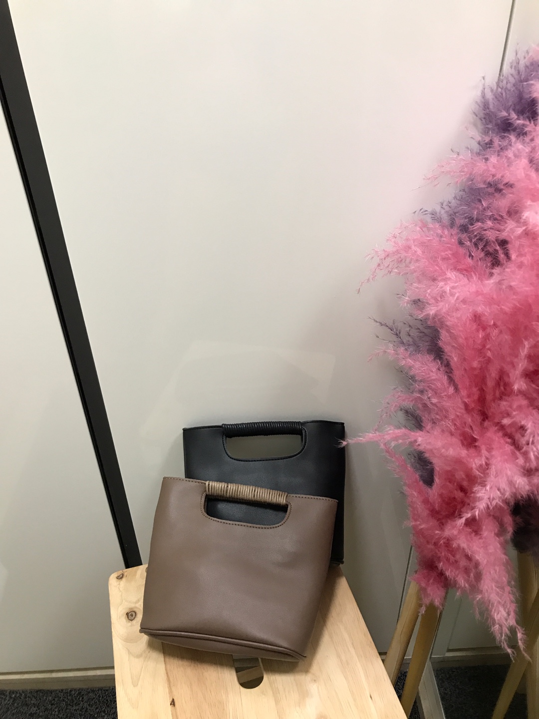 New Mini handles Cross back tote bag Small bag Cut