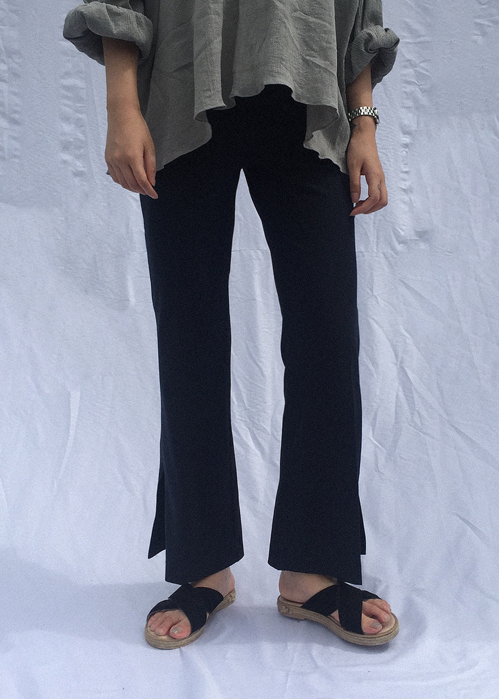New Women's Pants High waisted Slacks French fa