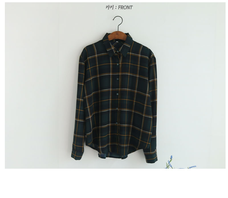 Women Blouses Lucky check blouse khaki, navy, wine