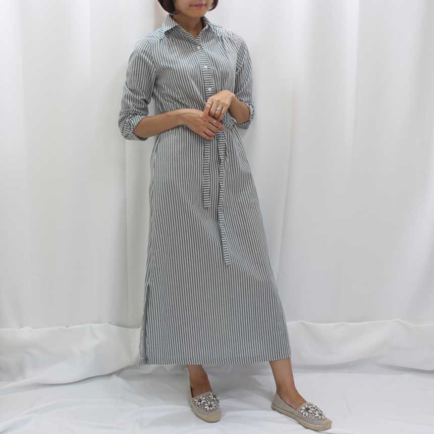 New Striped Shirt Dress Cafe Mocha Nourishment Fal