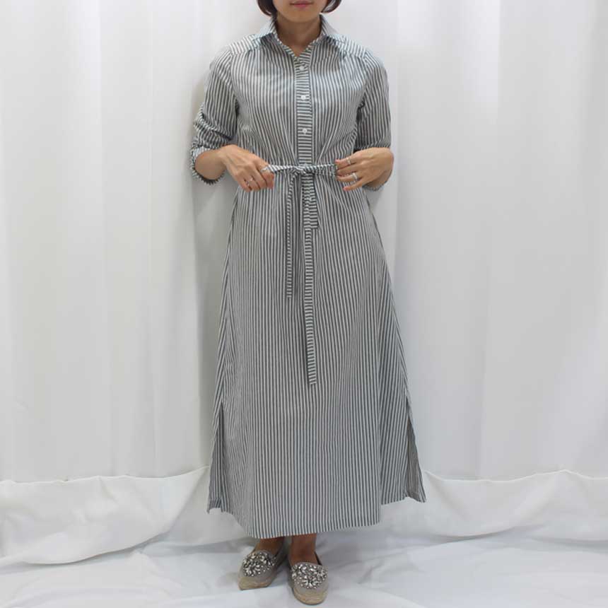 New Striped Shirt Dress Cafe Mocha Nourishment Fal