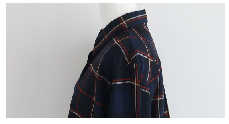 Women Blouses Lucky check blouse khaki, navy, wine