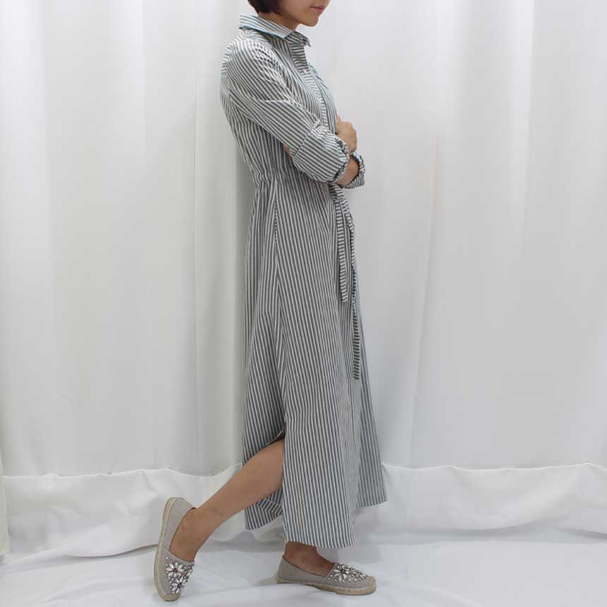 New Striped Shirt Dress Cafe Mocha Nourishment Fal