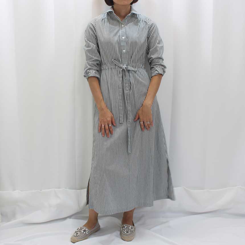 New Striped Shirt Dress Cafe Mocha Nourishment Fal