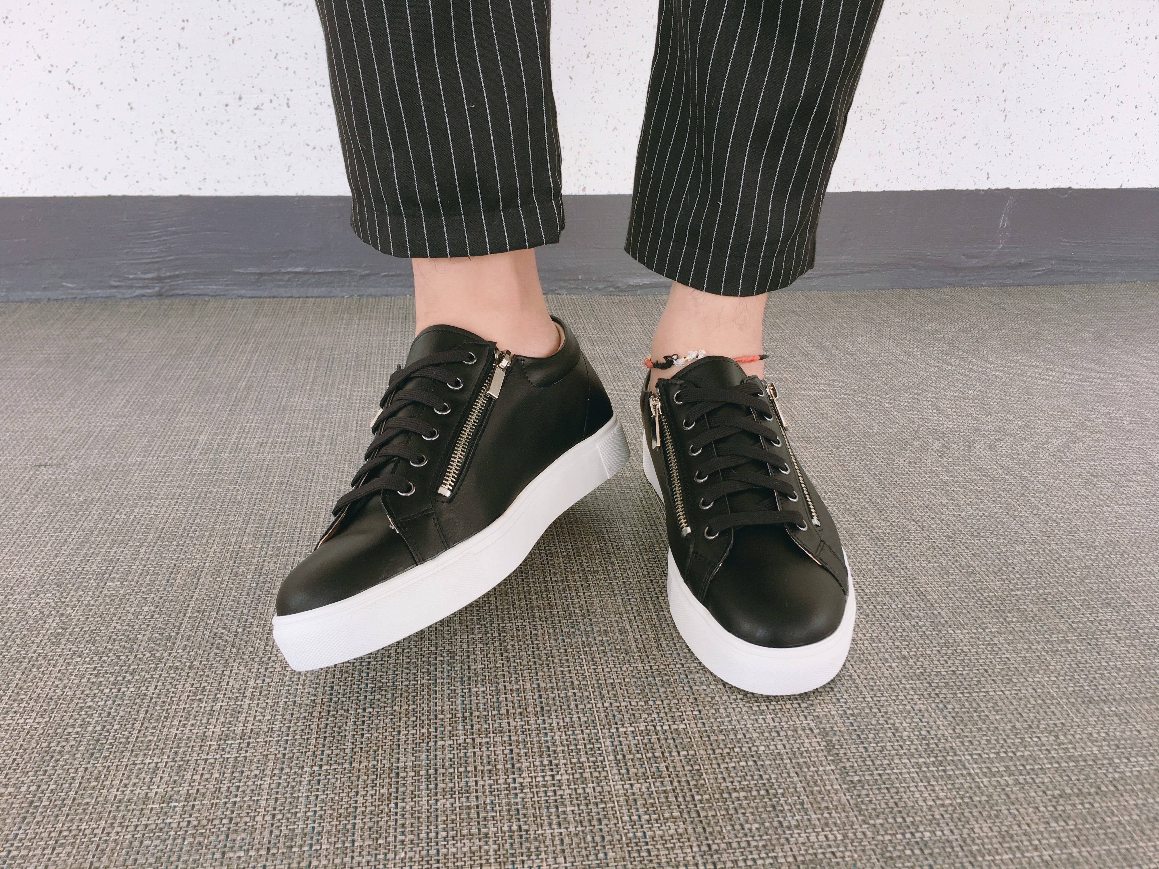 Men Height Shoes Men Heel Zipper Sneakers Shoes Wh