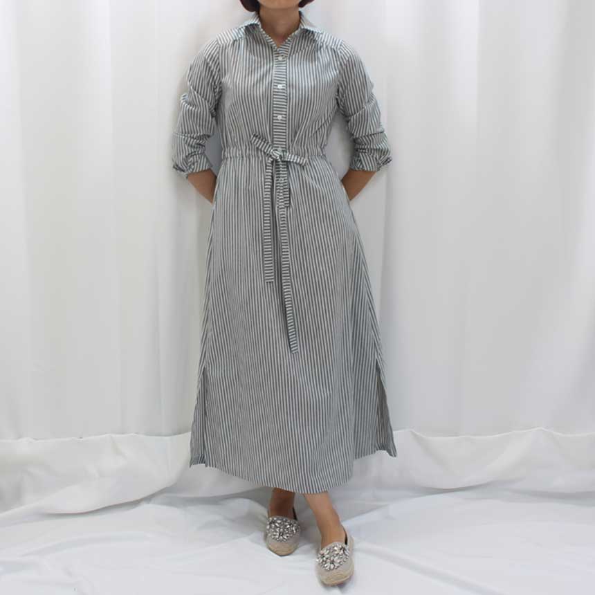 New Striped Shirt Dress Cafe Mocha Nourishment Fal